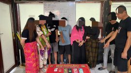 Foto : 8 (Delapan) Orang terduga pelaku penyalahgunaan narkoba yang berhasil di ringkus anggota Polres Dompu