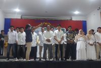 Foto: Prosesi pelantikan pengurus Himpunan Mahasiswa Islam Komisariat Se-Universitas Muhammadiyah Mataram.(JD09)