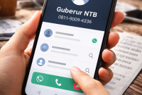 Foto: Ilustrasi tampilan kontak pejabat publik pada layar ponsel. Penyebaran nomor telepon kepala daerah memicu perdebatan soal batas keterbukaan informasi dan perlindungan data pribadi dalam pelayanan publik. (Ilustrasi/AI)