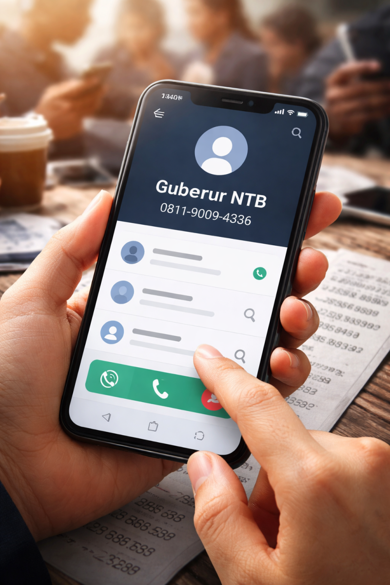 Foto: Ilustrasi tampilan kontak pejabat publik pada layar ponsel. Penyebaran nomor telepon kepala daerah memicu perdebatan soal batas keterbukaan informasi dan perlindungan data pribadi dalam pelayanan publik. (Ilustrasi/AI)