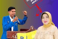 Foto: Ketua II PMII Kota Mataram, Ahmad Husni, dan Ketua DPRD Prov.NTB, Baiq Isvie Rupaeda.(AH)