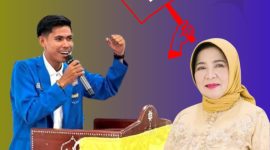 Foto: Ketua II PMII Kota Mataram, Ahmad Husni, dan Ketua DPRD Prov.NTB, Baiq Isvie Rupaeda.(AH)