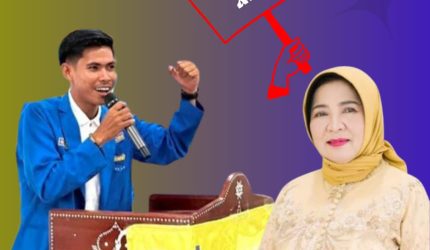 Foto: Ketua II PMII Kota Mataram, Ahmad Husni, dan Ketua DPRD Prov.NTB, Baiq Isvie Rupaeda.(AH)