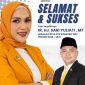 Ketua DPD Partai Golkar Kabupaten Dompu, Efan Limantika (kanan), menyampaikan ucapan selamat kepada Ir. Hj. Sari Yuliati, MT (kiri), yang terpilih sebagai Ketua PPK Kosgoro 1957 periode 2026–2031. (Foto: Istimewa)