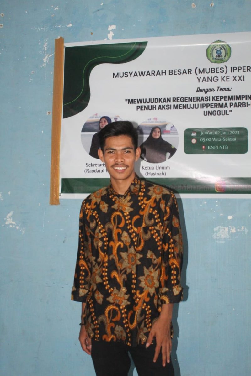 Ketua Front Pemuda Progresif (FPP) NTB, Ahmad Husni. Ia mendesak Kejati NTB untuk melakukan audit hukum secara transparan dan profesional terkait tata kelola serta aliran dana program Makan Bergizi Gratis (MBG) di Kabupaten Bima yang melibatkan yayasan keluarga pejabat publik. (Foto: Dok. Istimewa)