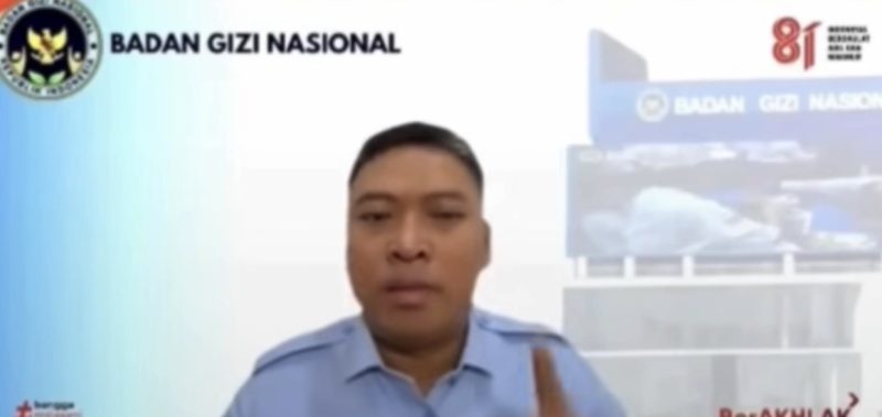 Foto: Kepala Badan Gizi Nasional, Sudaryono, saat pengarahan nasional secara daring