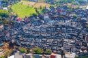 Foto udara yang memperlihatkan kondisi kawasan cagar budaya Dusun Sade, Lombok Tengah, yang rata dengan tanah pascakebakaran.(Dok.Istimewa)