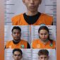 Berbaju tahanan oranye, Ketua Dewan Pimpinan Daerah Ikatan Mahasiswa Pemuda dan Pemerhati Hukum Nusa Tenggara Barat. (IMPERIUM NTB) Muhammad Ramadhan (bersama empat rekannya) dihadirkan dalam pengungkapan kasus penyalahgunaan narkotika jenis sabu oleh Ditresnarkoba Polda NTB. (Foto: Dok. Istimewa)