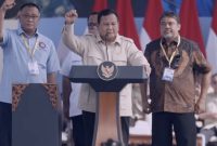 Foto : Presiden Prabowo Subianto Saat Menghadiri Peringatan Hari Buruh Internasional