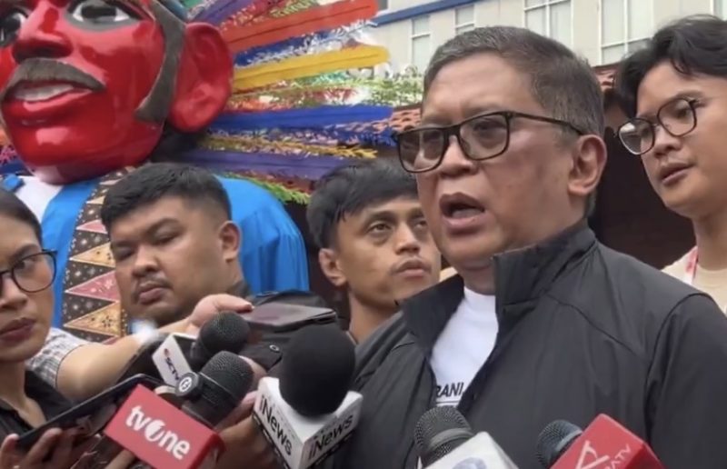 Foto: Sekretaris Jenderal Partai Demokrasi Indonesia Perjuangan (PDI-P), Hasto Kristiyanto saat menghadiri acara Merah Muda Fest, Menyongsong 100 Tahun Sumpah Pemuda di Museum Sumpah Pemuda, Jakarta, Minggu (25/10).