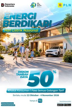Sambut Hari Listrik Nasional, PLN Hadirkan Diskon Tambah Daya 50 Persen melalui Program Energi Berdikari